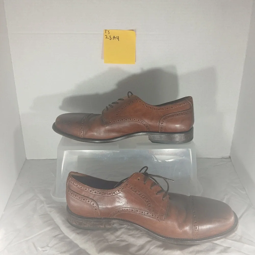 BOSTONIAN‎ Mens Leather Cap Toe Oxford Dress Shoes Brown Size 105W